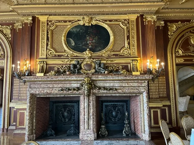 The double fireplace in Ochre Court.