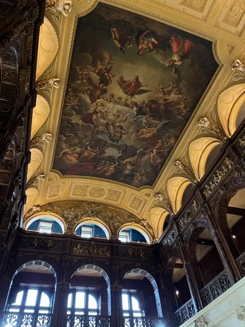 Great Hall ceiling in Ochre Court.