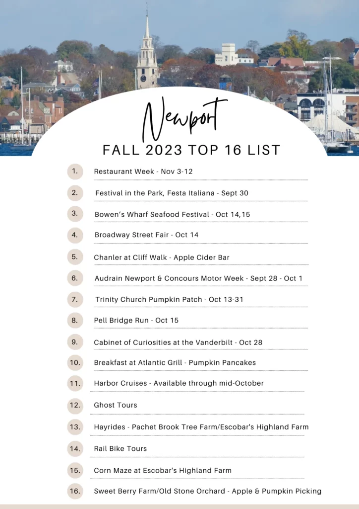 Things to do in Newport this fall 2023