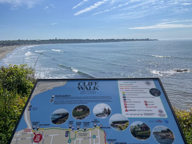 The start of the Cliff Walk in Newport, RI.