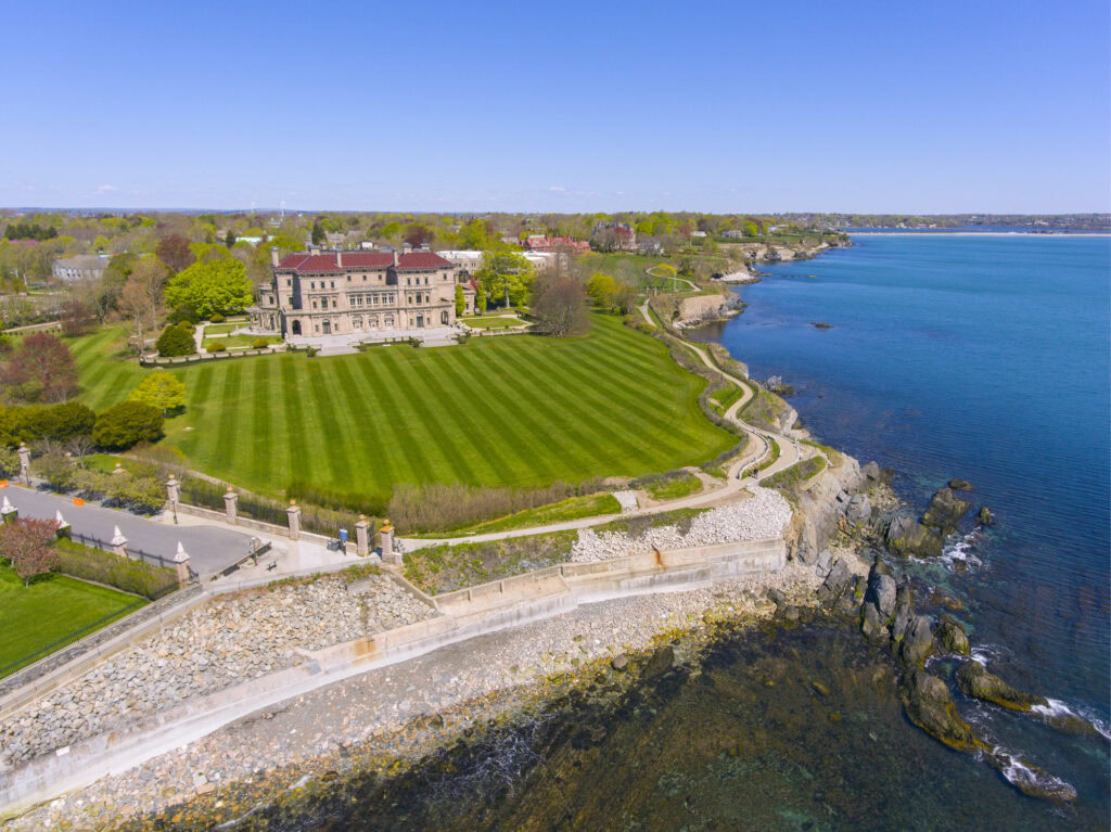 Aerial view of The Breakers and the Cliff Walk