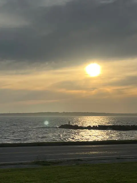 Ocean Drive in Newport, RI, at sunset