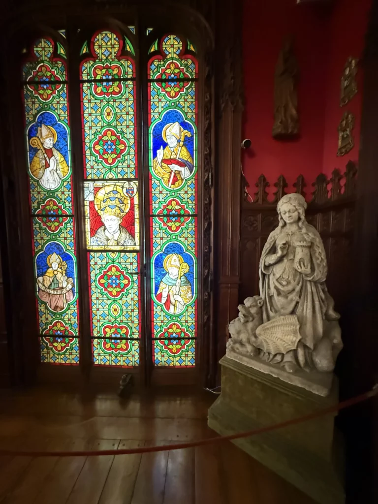The corner of The Gothic Room at Marble House in Newport, RI.