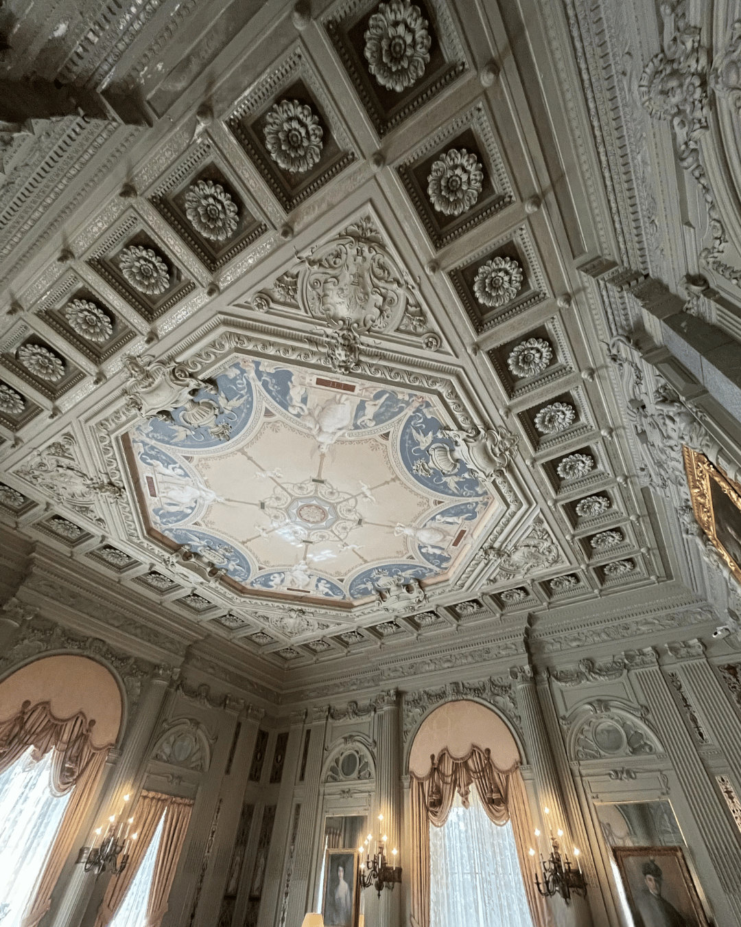 The ceiling of the Morning Room at The Breakers